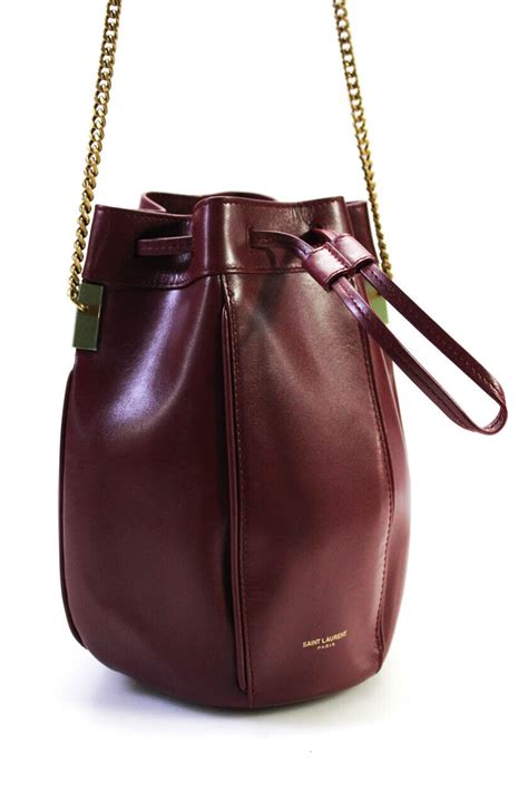 ysl talitha|YSL Womens Small Saint Laurent Red Talitha Bucket Bag .